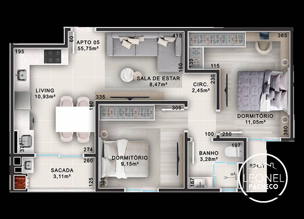 Apartamento à venda com 2 quartos, 55m² - Foto 5