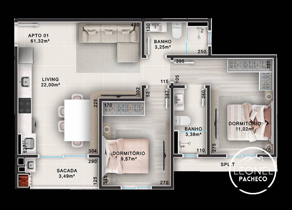 Apartamento à venda com 2 quartos, 55m² - Foto 4