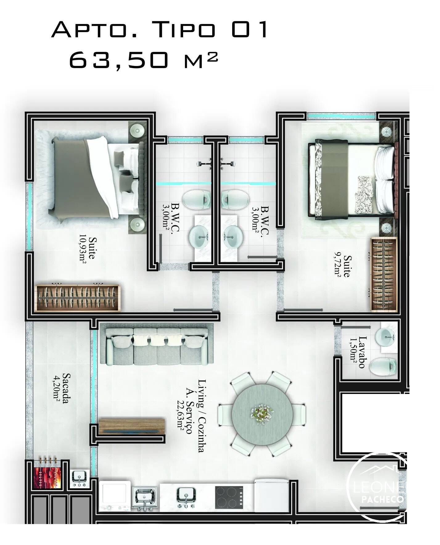 Apartamento à venda com 2 quartos, 63m² - Foto 14