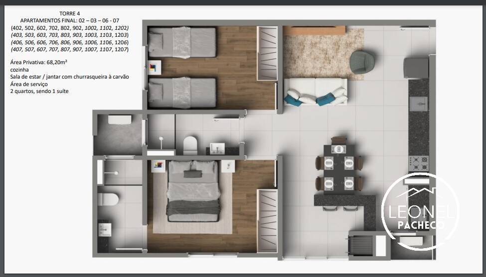 Apartamento à venda com 2 quartos, 61m² - Foto 5